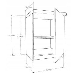 Szafka Kuchenna Dolna Stojąca KIRA 50cm z blatem Biała Sonoma Cichy Domyk