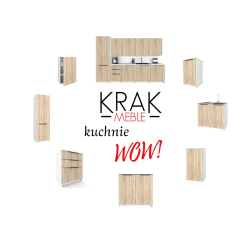 Szafka Kuchenna Dolna Stojąca KIRA 50cm z blatem Biała Sonoma Cichy Domyk