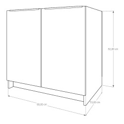 Szafka Kuchenna pod zlew Stojąca KIRA Dolna Biała 80cm Cichy Domyk