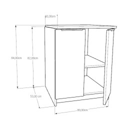 Szafka Kuchenna Stojąca Dolna KIRA Biała Craft 80cm blat Cichy Domyk