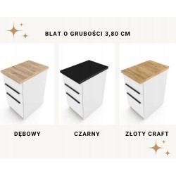 Szafka Kuchenna Stojąca Dolna KIRA Biała Kaszmir 40cm blat Cichy Domyk