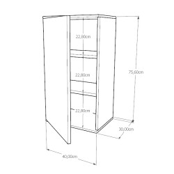 Szafka Kuchenna Wisząca Górna Premium KIRA Biała Kaszmir 40cm tip-on Blum