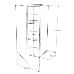 Szafka Kuchenna Wisząca Górna Premium KIRA Biała Kaszmir 50cm tip-on Blum