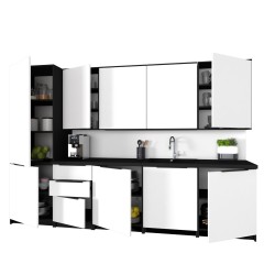 Szafka Kuchenna Wisząca Górna Premium KIRA Czarna Biały 50cm tip-on Blum