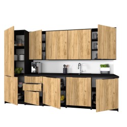 Szafka Kuchenna Wisząca Górna Premium KIRA Czarna Craft 50cm tip-on Blum
