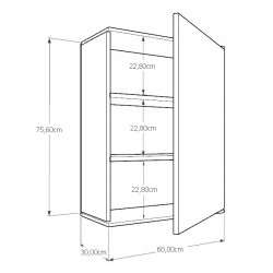 Szafka Kuchenna Wisząca Górna Premium KIRA Czarna Kaszmir 60cm tip-on Blum