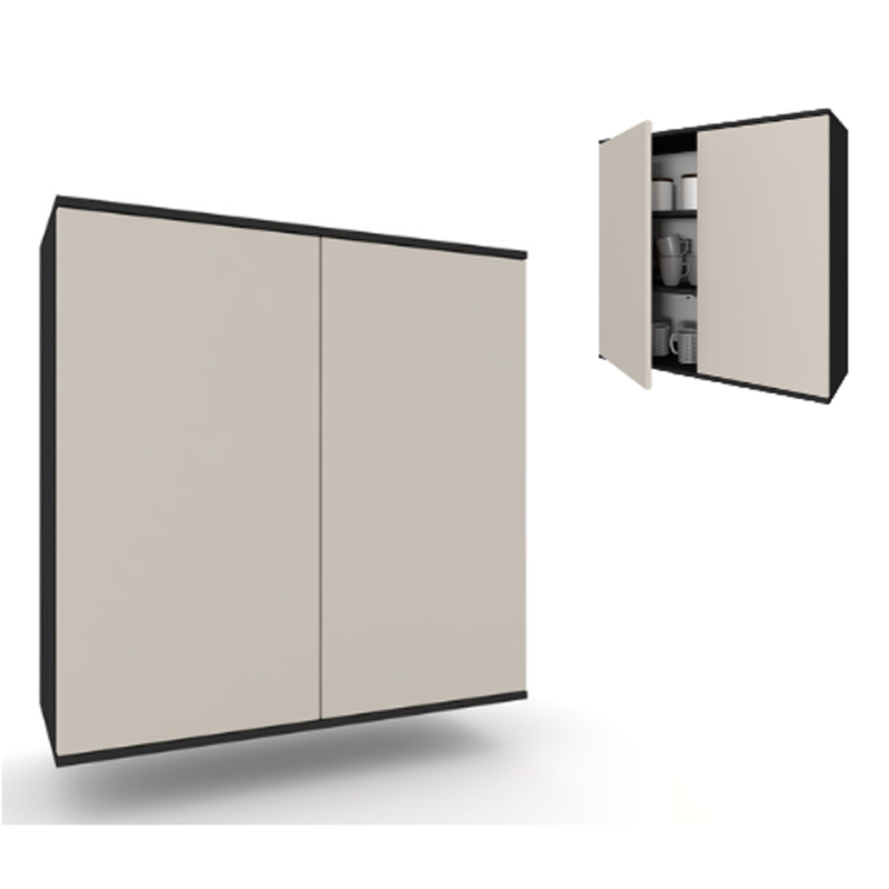 Szafka Kuchenna Wisząca Górna Premium KIRA Czarna Kaszmir 80cm tip-on Blum