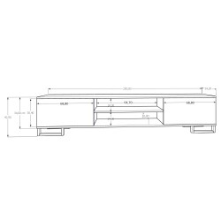 SZAFKA RTV KING BLACK 200 KWADRO